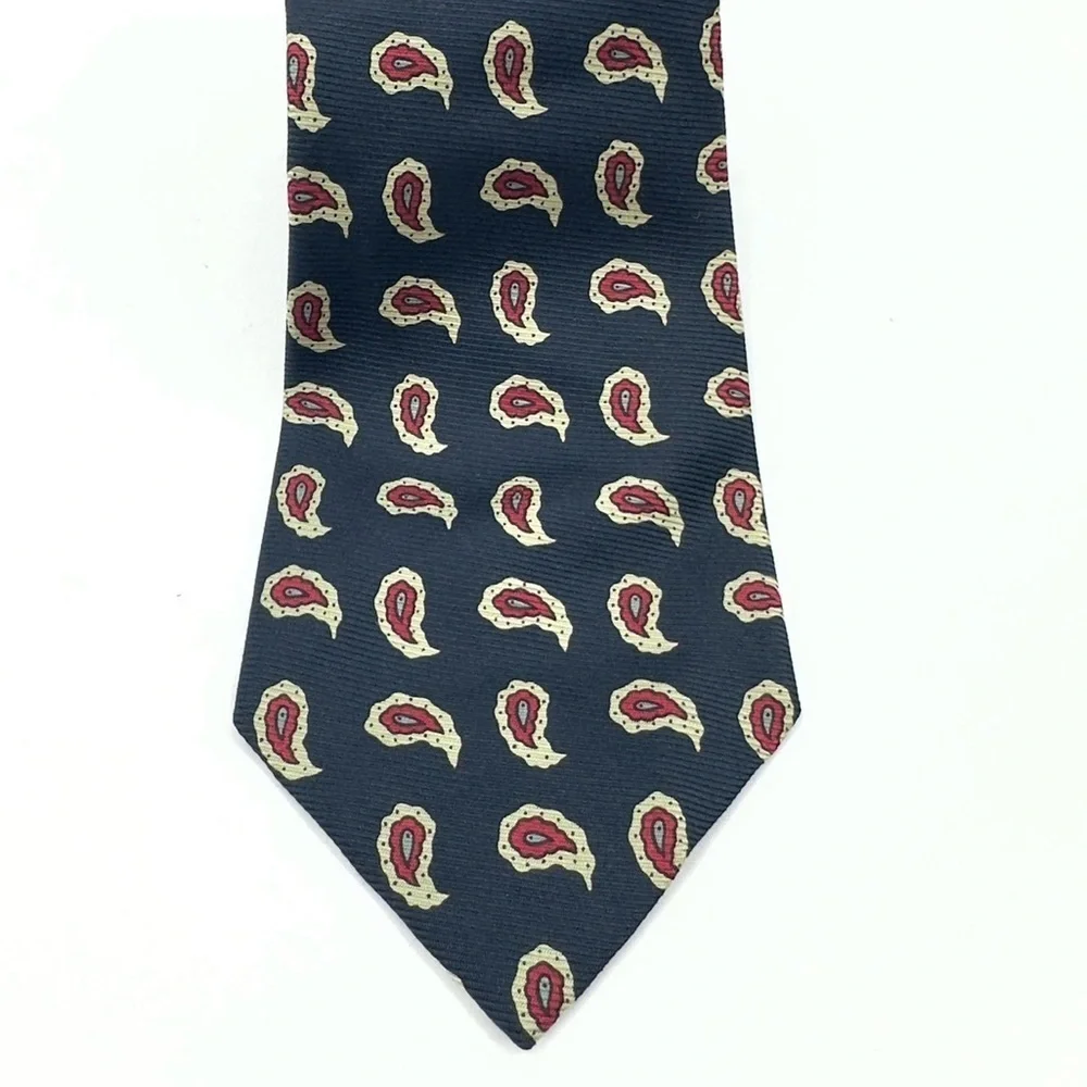 Polo Ralph Lauren Vintage Silk Tie Blue Red Paisley Pattern Made in USA